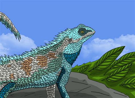 Blue Crested Lizard by phenomenom9 on DeviantArt