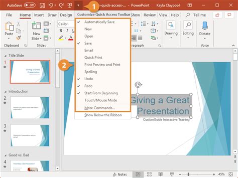 Quick Access Toolbar in PowerPoint | CustomGuide