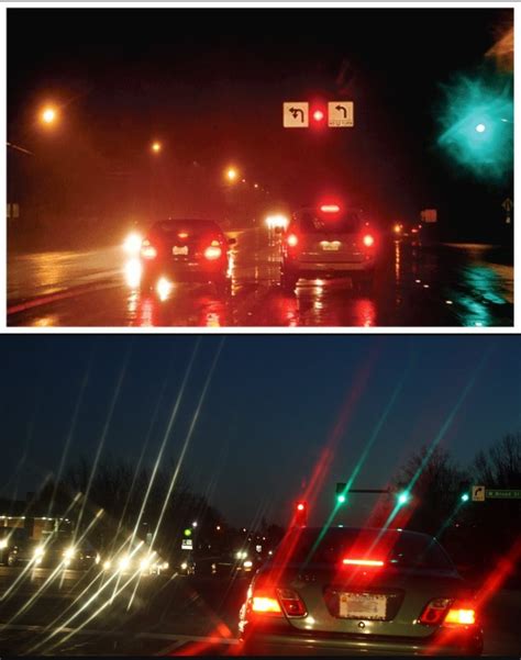 Driving at night with normal vision (top) vs. Driving at night with ...