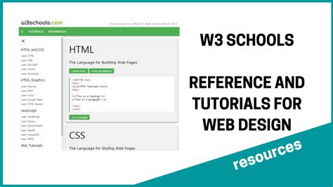 W3 SCHOOLS – REFERENCE AND TUTORIALS FOR WEB DESIGN – Computing Science by digilearn.scot