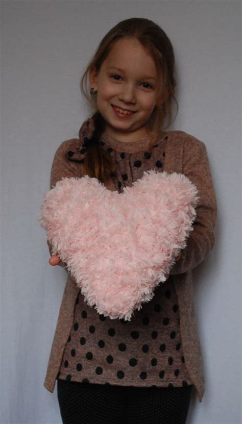 Light Pink Heart Fluffy Pillow, Small Gift for Lover, Valentines Day Gift - Etsy
