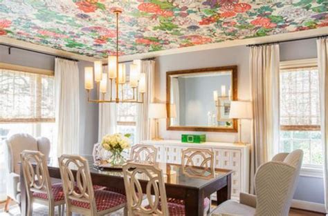 22 Ideas to Update Ceiling Designs with Modern Wallpaper Patterns