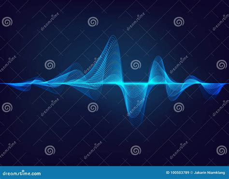 Sound Wave Vector Background. Audio Music Soundwave. Voice Frequency ...