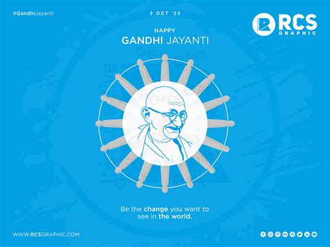 Happy Gandhi Jayanti 2023 by RCS Graphic on Dribbble