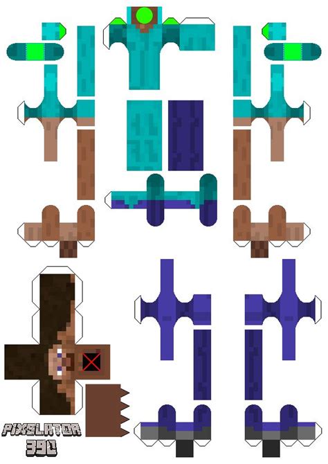 Papercraft Advanced Bendable Steve | Minecraft templates, Papercraft minecraft skin, Bendable