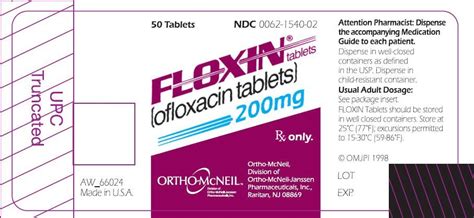 Floxin Tablets - FDA prescribing information, side effects and uses