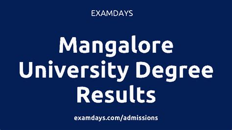 Mangalore University Degree Results 2021 MU Marks Card ...