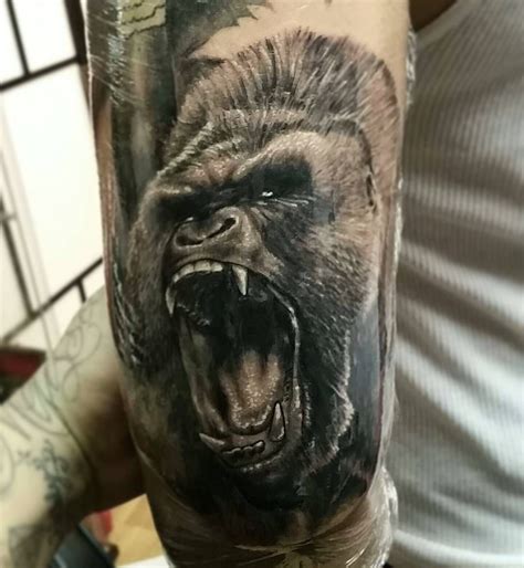 Angry Silverback Gorilla Tattoo