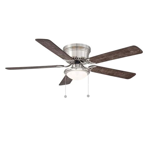 Hugger 56 in. LED Brushed Nickel Ceiling Fan Led Ceiling Fan, Low Ceiling, Room Cooler, Brushed ...