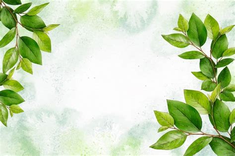 Free Vector | Watercolor nature background with leaves