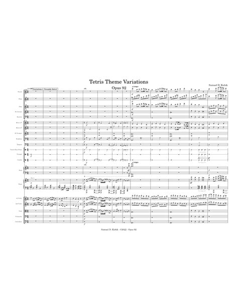 Tetris Theme Variations for Piano & Orchestra Sheet music for Piano, Trombone, Flute piccolo ...