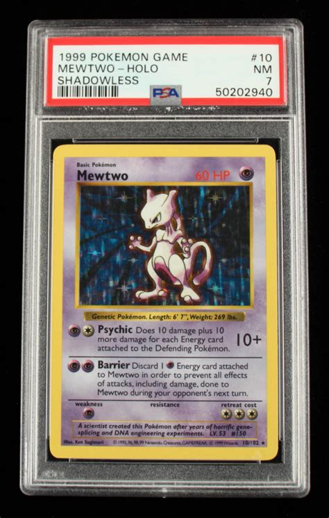 Mewtwo 1999 Pokemon Base Shadowless #10 Holo (PSA 7) | Pristine Auction