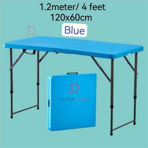 Blue 2x4 Feet Foldable Banquet Table Portable Briefcase Exhibition ...