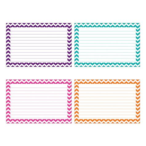 Border Index Cards 4 X 6 Lined Chevron by Top Notch (Top3551) | Index cards, Note card template