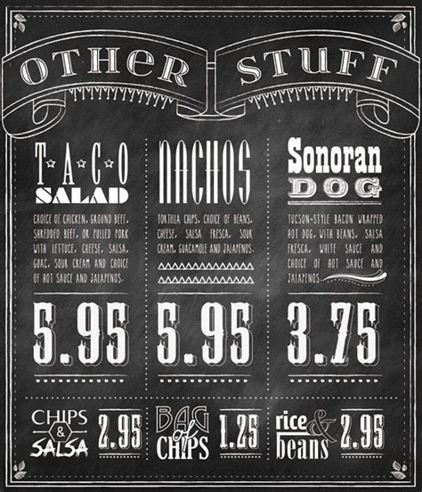 The Menu of Taco del Sol on Behance