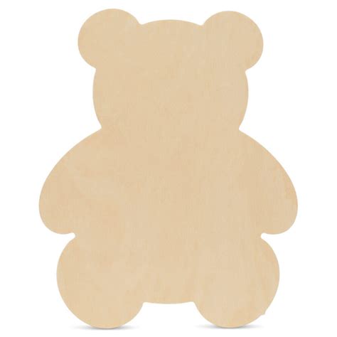 Wooden Teddy Bear Cutout, 12" x 9.75" | Woodpeckers Crafts