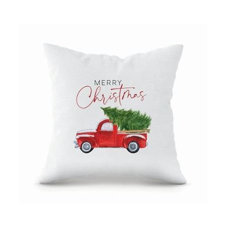 Merry Christmas, Red Truck, Pillow - Christianbook.com