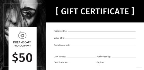 Free Photography Gift Certificate Template in Adobe Illustrator, Microsoft Word, Publisher ...