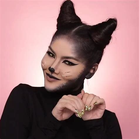 Cat Ears Halloween Hairstyle | Cat halloween makeup, Halloween makeup ...