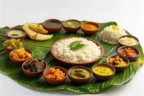 Kerala Sadhya on a Banana Leaf Onam Feast | Premium AI-generated image