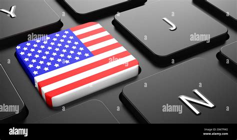 USA - Flag on Button of Black Keyboard Stock Photo - Alamy