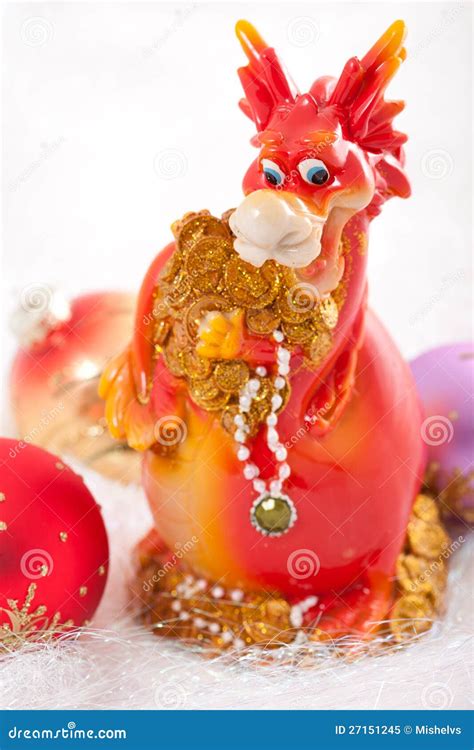 Dragon with Christmas Decorations. Stock Image - Image of beautiful ...