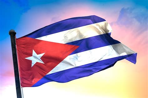 Premium Photo | Cuba country flag, 3d flag, and color background.