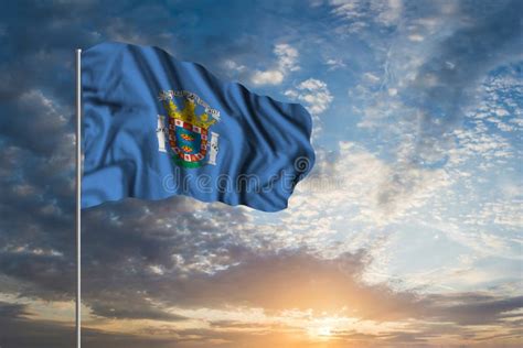 Waving National Flag of Melilla Stock Photo - Image of bright, state ...