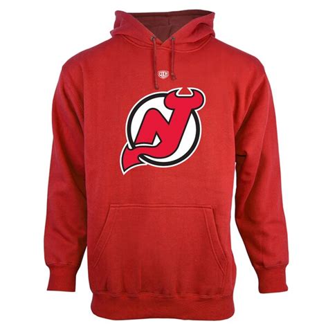 Mens New Jersey Devils Old Time Hockey Red Big Logo with Crest Pullover ...