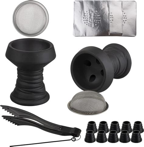 Buy Hookah Accessories Set Shisha Tobacco Bowl Kit with 2 Black Clay ...