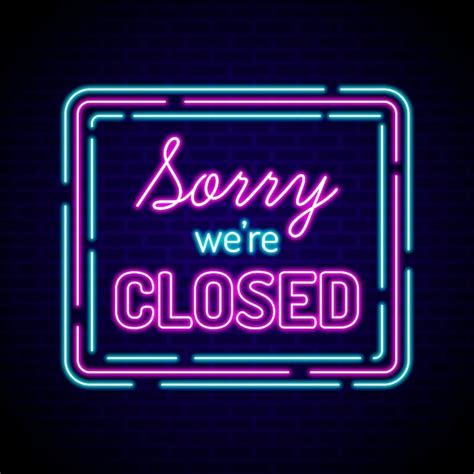 Free Vector | Glowing neon we are closed sign