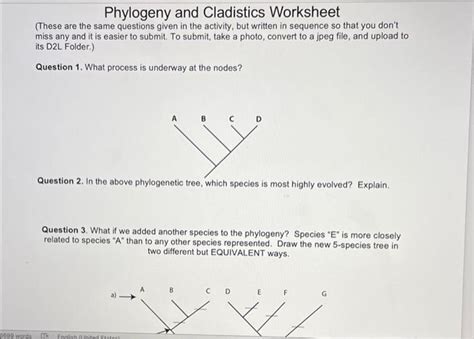 Cladogram-Simulation-Lab-GIZMOS-activity worksheet | Live Worksheets ...