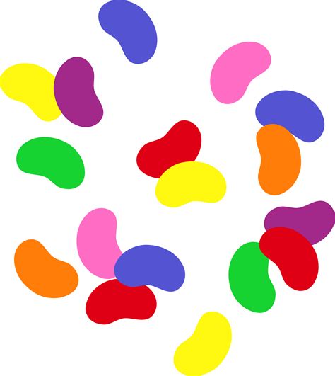 Simple Rainbow Jelly Beans - Free Clip Art