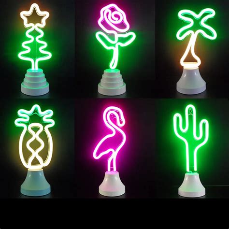 LED Neon Sign Night Lights USB table lamp light Unique Design Soft Light Wall Decor Lamp Toy For ...