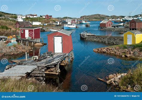 Newfoundland Fishing Village Stock Photo - Image of fishing, buildings: 101360470