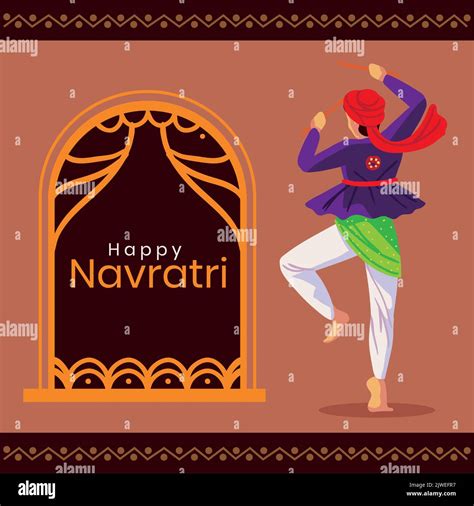 Happy Navratri invitation card Stock Vector Image & Art - Alamy