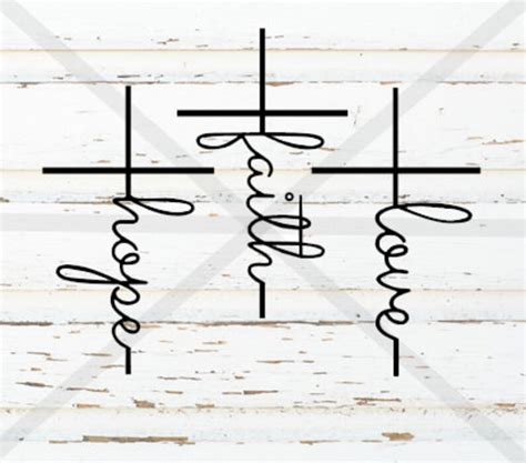 Faith Hope Love Cross SVG Cut File, Faith Cross Silhouette Cut File ...