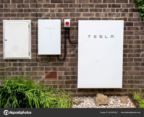 Tesla Powerwall Backup Gateway Installed Brick House Wall – Stock ...