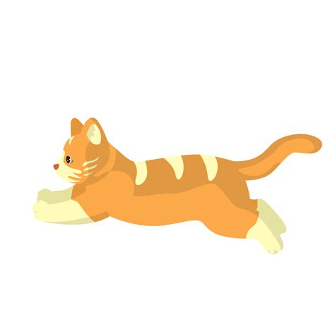 Cat Running Pose Illustration 24596386 PNG