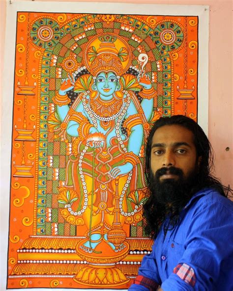 India Painting, Kerala Mural Painting, Folk Art Painting, Flower ...