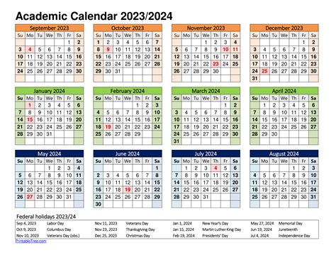 Free Printable Academic Calendar 2023 To 2024 Templates - Riset