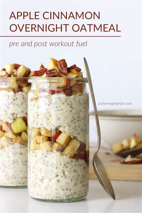 Apple Cinnamon Overnight Oatmeal – Pre and Post Workout Fuel | Recipe | Preworkout snack, Post ...