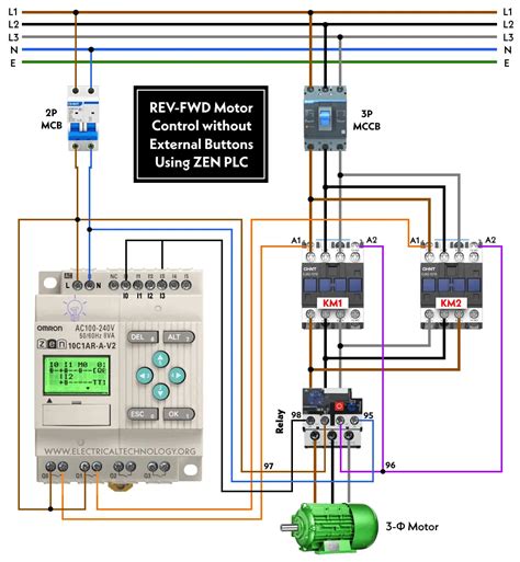 Reverse Forward Motor Control Circuit Using ZEN PLC Relay