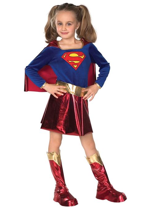 Childrens Supergirl Costume - Girls Super Girl Halloween Costumes in 2020 | Superhero fancy ...