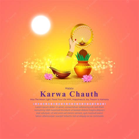 Premium Vector | Vector illustration of Happy Karwa Chauth banner with ...