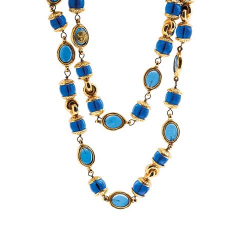 Vintage Chanel Blue Gripoix Necklace - Shop Jewelry - Shop Jewelry ...