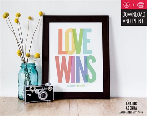 Love Wins Poster / INSTANT DOWNLOAD / PRINTABLE / Love Wins. - Etsy