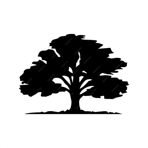 Premium Vector | Vector silhouette of a oak tree logo template vector