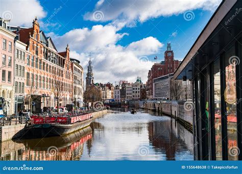 View of Amsterdam City Center with Munt Tower Editorial Stock Photo - Image of capital, clock ...