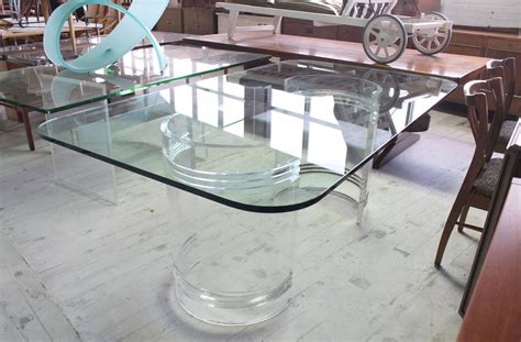 Lucite Base Dining Table at 1stDibs